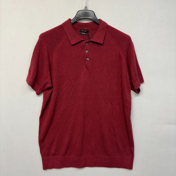 NWT Massimo Dutti Men Short Sleeve Knit Polo Sweater Top Size XL X-Large D037 15 - Picture 1 of 16